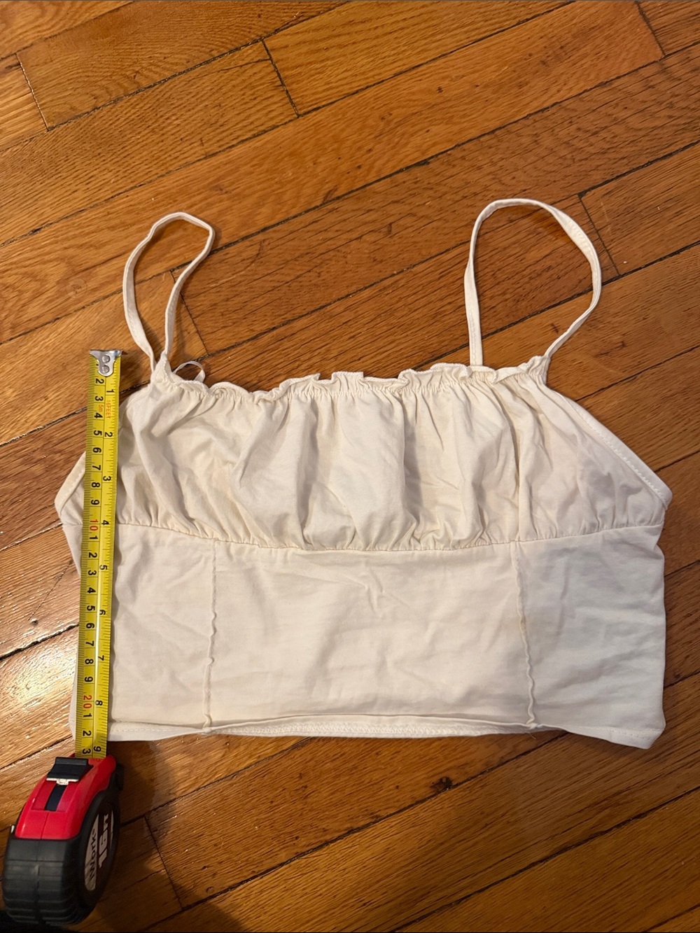 Princess Polly Cream Ruched Crop Top